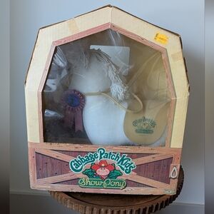 Vintage 1984 Cabbage Patch Show Kids White Pony Horse Doll Original Box Coleco
